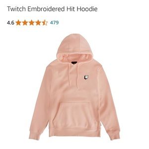 Twitch Embroidered Logo Hit Hoodie Sweatshirt Size Large Pink NWT